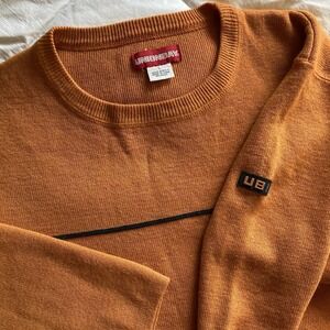 Vtg Y2K Union Bay Pullover Crew Sweater Mens L Orange Rust Acrylic EUC